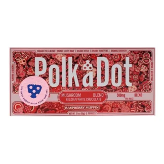 Raspberry Muffin PolkaDot Mushroom Belgian White Chocolate 500mg