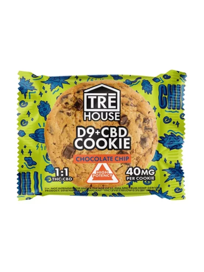 Chocolate Chip Tre House D9 + CBD Cookies 40mg
