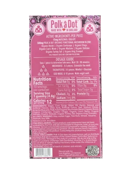 Lychee Sour Fizz PolkaDot Magic Mushroom Belgian Magic Blend Gummies - Image 2