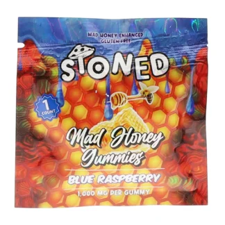 Blue Raspberry Stoned Mad Honey Gummies 1000MG 1ct