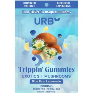 Blue Razz Lemonade URB Trippin' Mushroom Gummies 8000mg 10ct