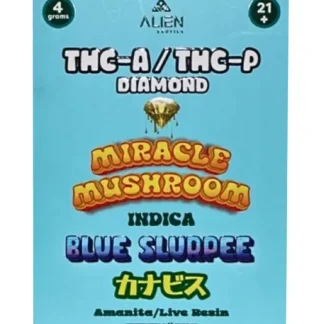 Blue Slurpee Alien Exotics Miracle Mushroom THC-A x THC-P Blend Disposable Vape 4G