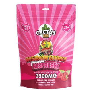 Raspberry Cactus Labs Amanita Muscara Mushroom Gummies 2500mg