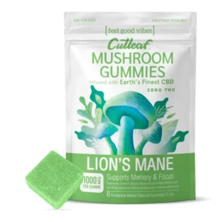 Lion’s Mane Cutleaf Mushroom Gummies Zero THC 1000mg
