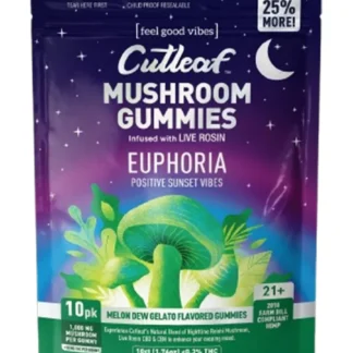 Melon Dew Gelato Cutleaf Euphoria Mushroom Gummies 1000mg 10ct