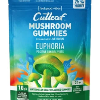 Watermelon Gelato Cutleaf Euphoria Mushroom Gummies 1000mg 10ct